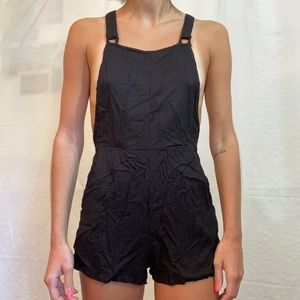 Billabong black short overalls with pockets